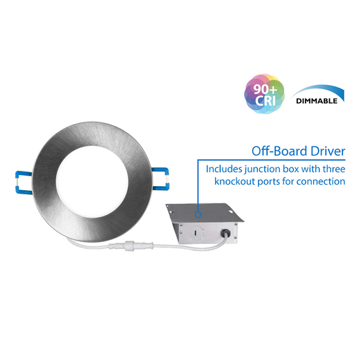 NICOR DLE3 Series 3 Inch Round Nickel Flat Panel LED Downlight 4000K (DLE321204KRDNK)