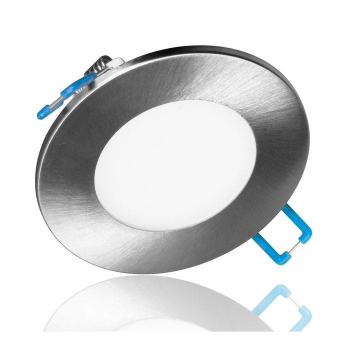 NICOR DLE3 Series 3 Inch Round Nickel Flat Panel LED Downlight 4000K (DLE321204KRDNK)