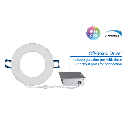 NICOR DLE3 Series 3 Inch Round White Flat Panel LED Downlight 5000K (DLE321205KRDWH)