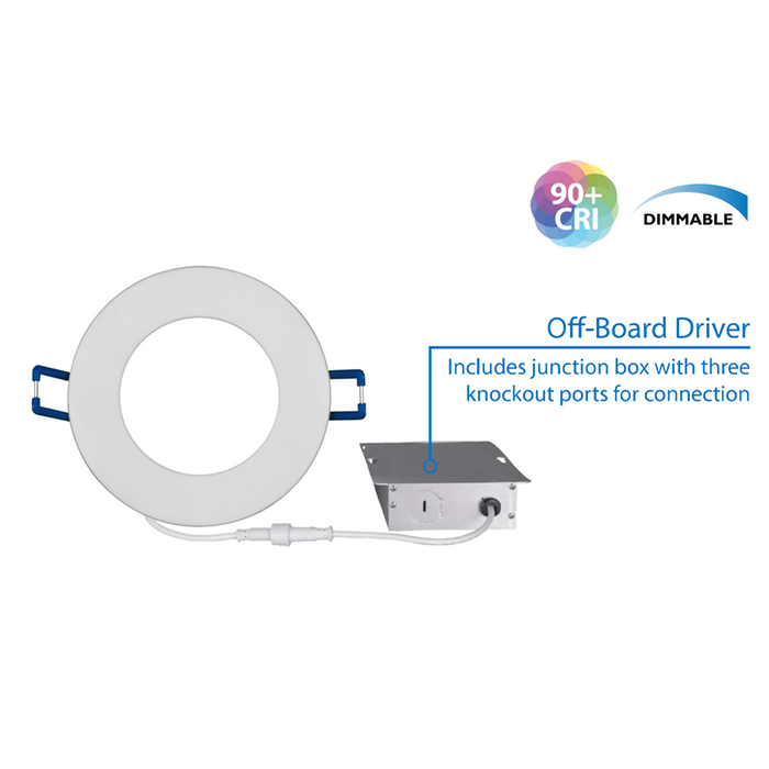 NICOR DLE3 Series 3 Inch Round White Flat Panel LED Downlight 5000K (DLE321205KRDWH)
