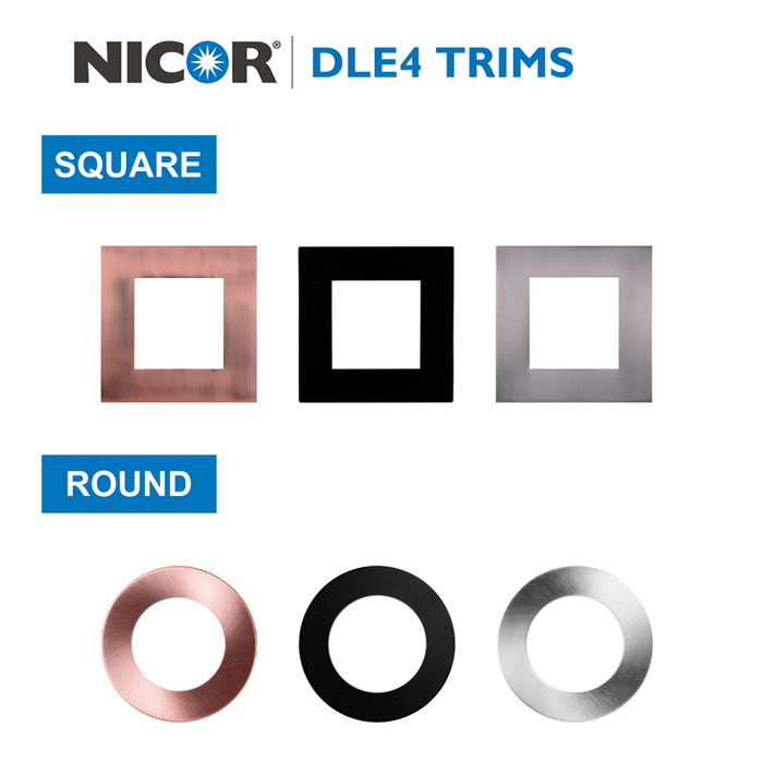 NICOR DLE4 Series 4 Inch Square White Flat Panel LED Downlight 4000K (DLE421204KSQWH)