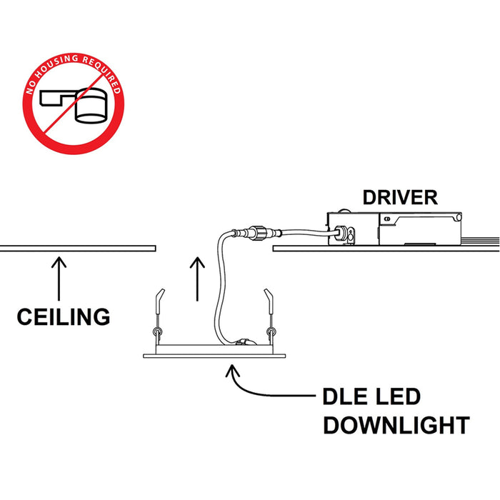 NICOR DLE4 Series 4 Inch Square White Flat Panel LED Downlight 4000K (DLE421204KSQWH)