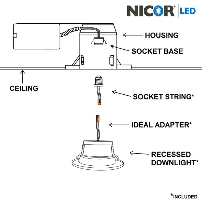 NICOR DLR4 V5 4 Inch Black Recessed LED Downlight 5000K (DLR45061205KBK)