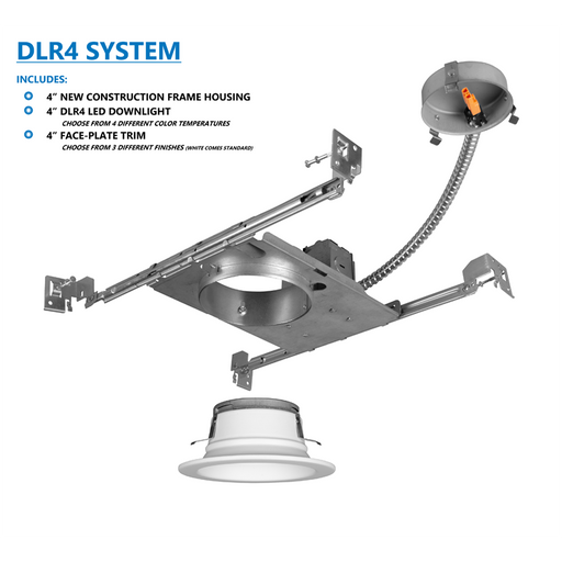 NICOR DLR4 V5 4 Inch White Recessed LED Downlight System 4000K (DLR45SYS064KWH)