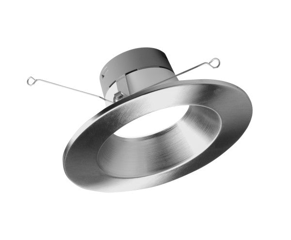 NICOR DLR56(v6) 5/6 Inch 1200Lm 3000K Recessed LED Downlight With Nickel Magnetic Snap-On Trim (DLR566121203KNK)