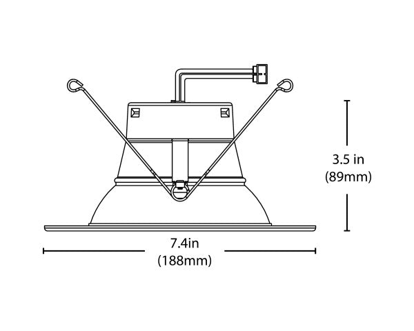 NICOR DLR56(v6) 5/6 Inch 1200Lm Selectable Recessed LED Downlight With Black Magnetic Snap-On Trim (DLR56612120SBK)