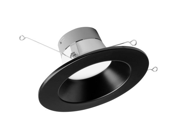 NICOR DLR56(v6) 5/6 Inch 1200Lm Selectable Recessed LED Downlight With Black Magnetic Snap-On Trim (DLR56612120SBK)