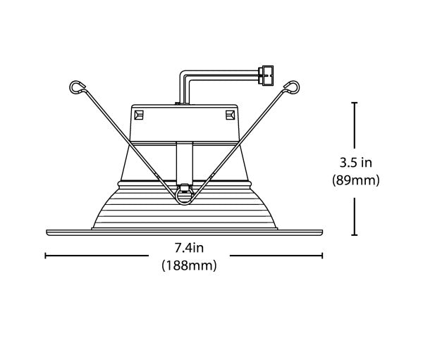 NICOR DLR56(v6) 5/6 Inch White 900Lm Selectable Recessed LED Downlight With Baffle (DLR56609120SWHBF)