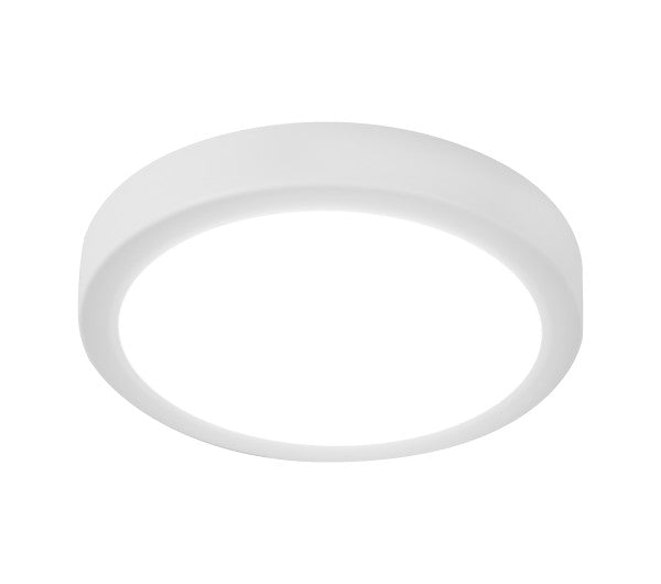 NICOR DSE 5-Inch 10.4W White Round LED Surface Mount Downlight CCT Selectable 2700K/3000K/3500K/4000K/5000K 120V (DSE53120SRDWH)