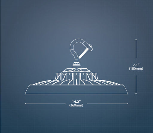 NICOR HBC4 200W White LED UFO High Bay 5000K 120-277V 84 CRI (HBC4200U508WH)