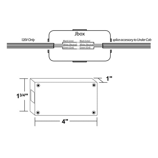 NICOR NUC-4 Series White Junction Box For NUC-4 Linkable Under-Cabinet Lights (NUC-4-JBOX-WH)