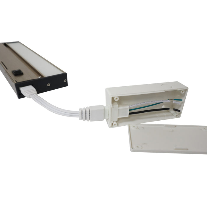 NICOR NUC-4 Series White Junction Box For NUC-4 Linkable Under-Cabinet Lights (NUC-4-JBOX-WH)