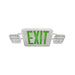 NICOR LED Emergency Exit Sign With Dual Adjustable LED Heads White With Green Lettering (ECL1-10-UNV-WH-G-2)