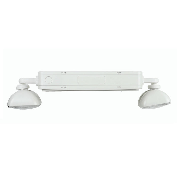 NICOR LED Emergency Exit Sign With Dual Adjustable LED Heads White With Green Lettering (ECL1-10-UNV-WH-G-2)