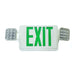 NICOR LED Emergency Exit Sign With Dual Adjustable LED Heads White With Green Lettering (ECL1-10-UNV-WH-G-2)