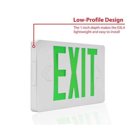 NICOR LED Emergency Exit Sign Green Lettering K 1.6W 120/277V (EXL41UNVWHG2)