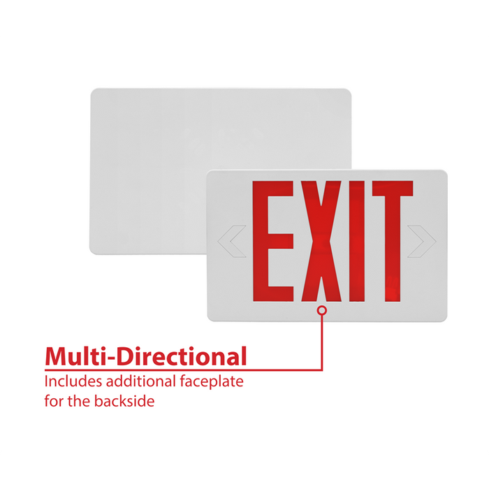 NICOR LED Emergency Exit Sign Red Lettering K 1.6W 120/277V (EXL41UNVWHR2)