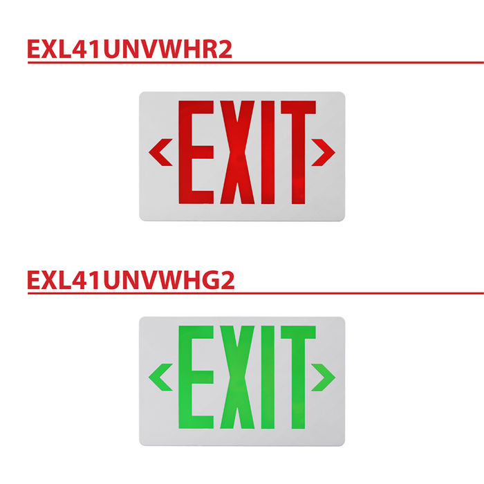 NICOR LED Emergency Exit Sign Red Lettering K 1.6W 120/277V (EXL41UNVWHR2)