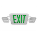 NICOR LED Emergency Exit Sign With Dual Adjustable LED Heads White With Green Lettering (ECL1-10-UNV-WH-G-2)