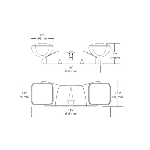 NICOR EML Series Emergency Adjustable LED Light Fixture (EML1-10-UNV-WH)