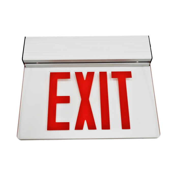 NICOR EXL2 Series Edge Lit LED Emergency Exit Sign Clear With Red Lettering (EXL2-10UNV-AL-CL-R-1)