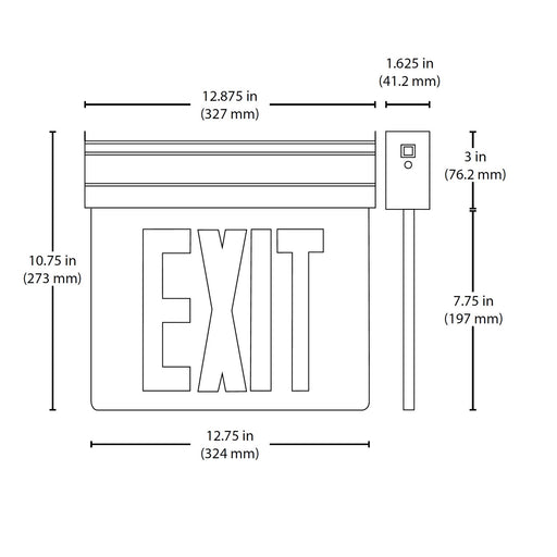 NICOR EXL2 Series Edge Lit LED Emergency Exit Sign Clear With Green Lettering (EXL2-10UNV-AL-CL-G-1)