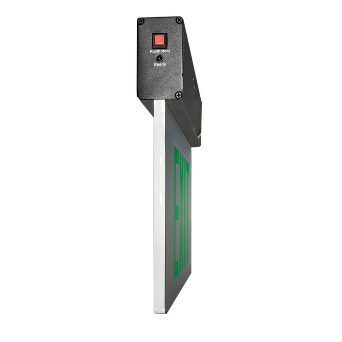 NICOR EXL2 Series Edge Lit LED Emergency Exit Sign Mirrored With Green Lettering (EXL2-10UNV-AL-MR-G-2)