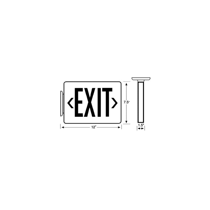 NICOR EXL1 Series LED Emergency Exit Sign With Green Lettering (EXL1-10-UNV-WH-G-2)