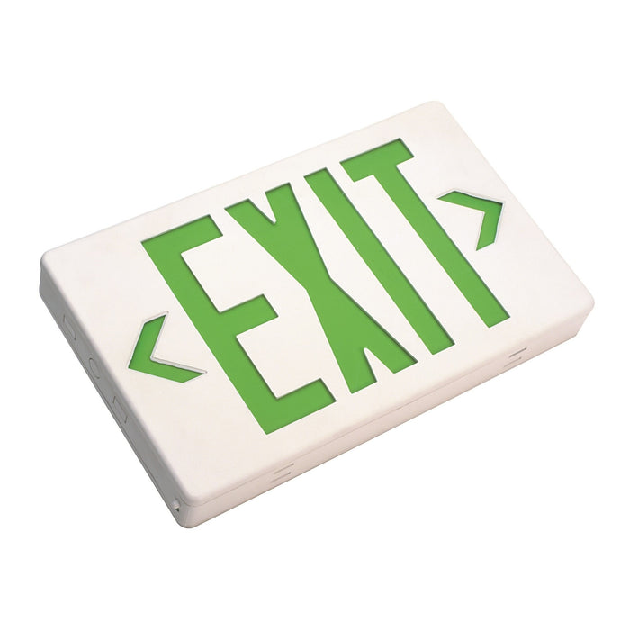 NICOR EXL1 Series LED Emergency Exit Sign With Green Lettering (EXL1-10-UNV-WH-G-2)