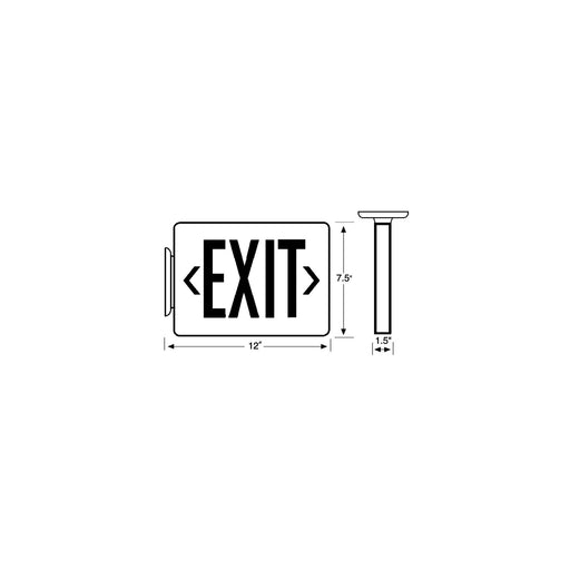 NICOR EXL1 Series LED Emergency Exit Sign With Red Lettering (EXL1-10-UNV-WH-R-2)