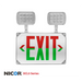 NICOR LED Wet Location Emergency Exit Sign With Adjustable Light Heads Red Lettering 6400K 2.9W 190Lm 120/277V (ECL51UNVWHR2)