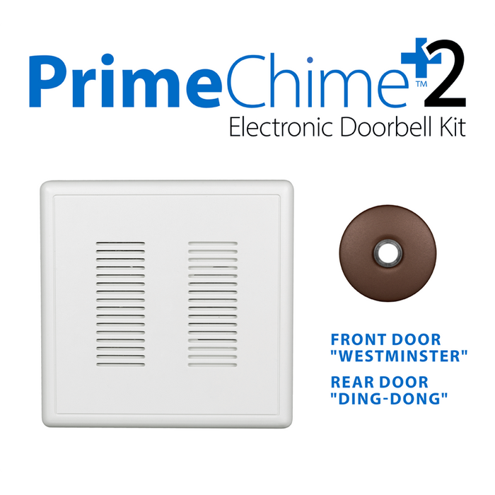 NICOR PrimeChime Plus 2 Video Compatible Doorbell Chime Kit With Architectural Bronze Stucco Button (PRCP2SBBZ)