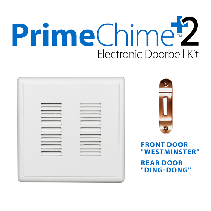 NICOR PrimeChime Plus 2 Video Compatible Doorbell Chime Kit With Copper Decorative Button (PRCP2DBCO)