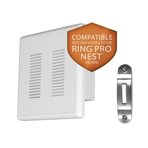 NICOR PrimeChime Plus 2 Video Compatible Doorbell Chime Kit With Nickel Decorative Button (PRCP2DBNK)