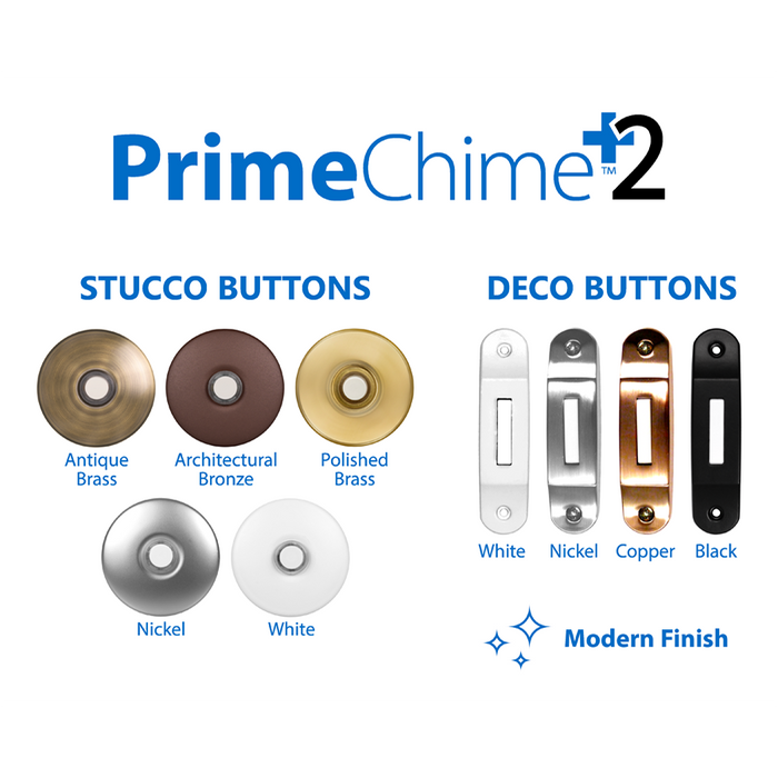 NICOR PrimeChime Plus 2 Video Compatible Doorbell Chime Kit With Polished Brass Stucco Button (PRCP2SBPB)
