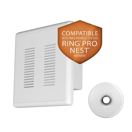 NICOR PrimeChime Plus 2 Video Compatible Doorbell Chime Kit With White Stucco Button (PRCP2SBWH)