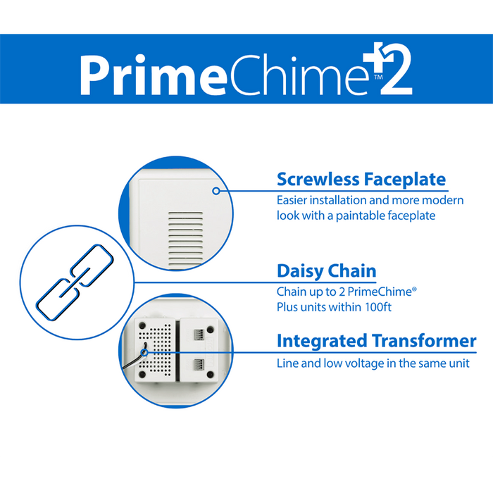 NICOR PrimeChime Plus 2 Video Compatible Doorbell Chime Kit With White Stucco Button (PRCP2SBWH)