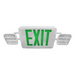 NICOR Remote Capable LED Emergency Exit Sign With Dual Adjustable LED Heads White With Green Lettering (ECL1-10-UNV-WH-G2R)