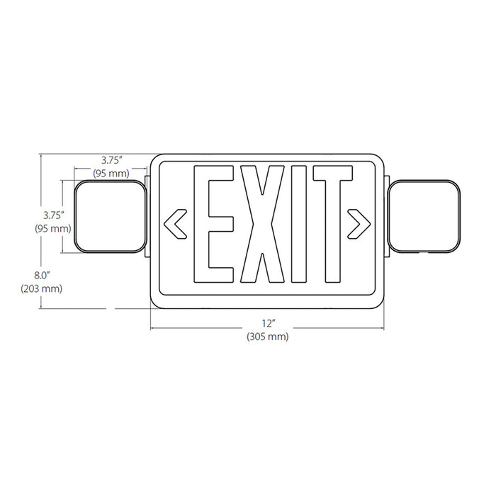 NICOR Remote Capable LED Emergency Exit Sign With Dual Adjustable LED Heads White With Green Lettering (ECL1-10-UNV-WH-G2R)
