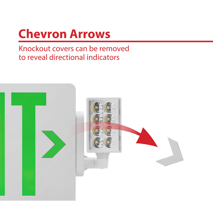 NICOR Slim LED Emergency Exit Sign Combination Green Lettering K 3.3W 120/277V (ECL21UNVWHG2)