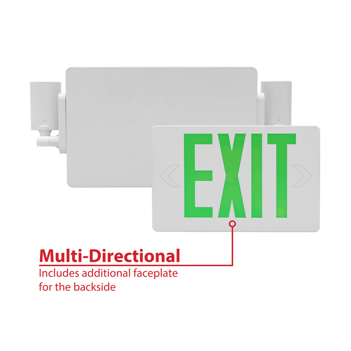 NICOR Slim LED Emergency Exit Sign Combination Green Lettering K 3.3W 120/277V (ECL21UNVWHG2)