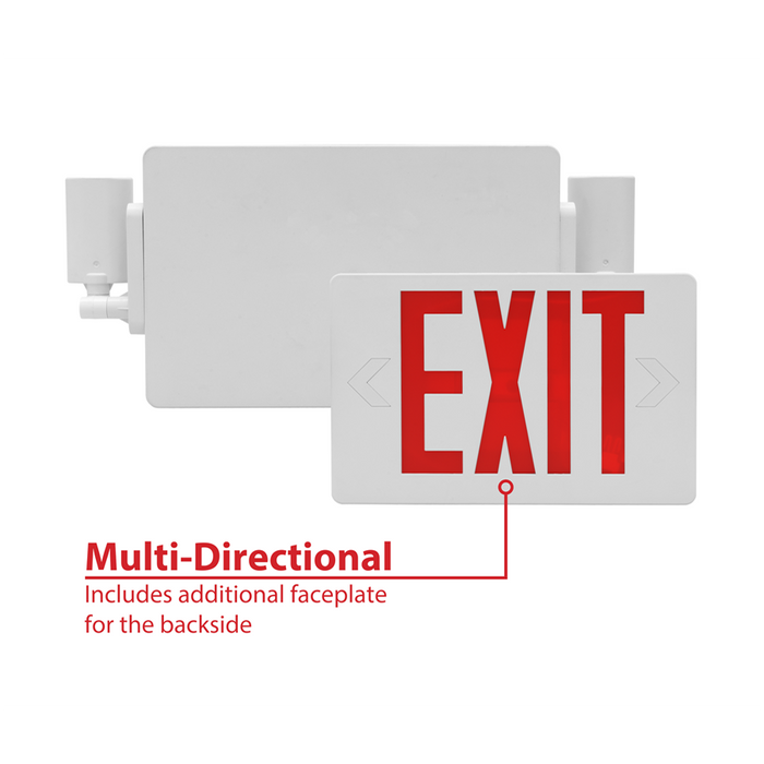 NICOR Slim LED Emergency Exit Sign Combination Red Lettering K 3.3W 120/277V (ECL21UNVWHR2)