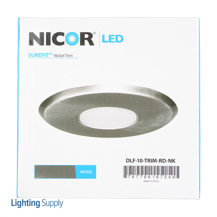 NICOR DLF Surefit Series Trim Plate Round With Nickel Finish (DLF-10-TRIM-RD-NK)