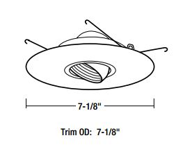 Nora 6 Inch Adjustable Gimbal Deep Black Baffle With White Ring MR16 Maximum Bulb Diameter (NL-663W)