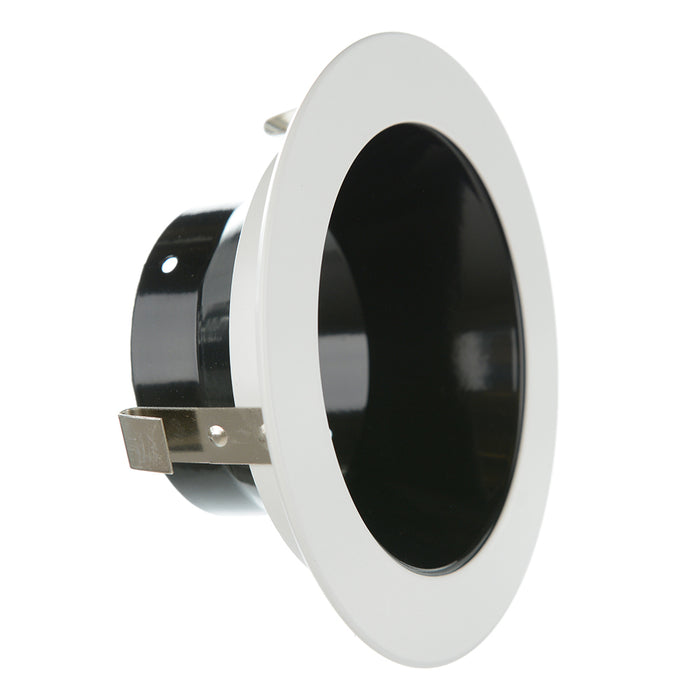 Nora 4 Inch Black Reflector White Ring (NS-43)