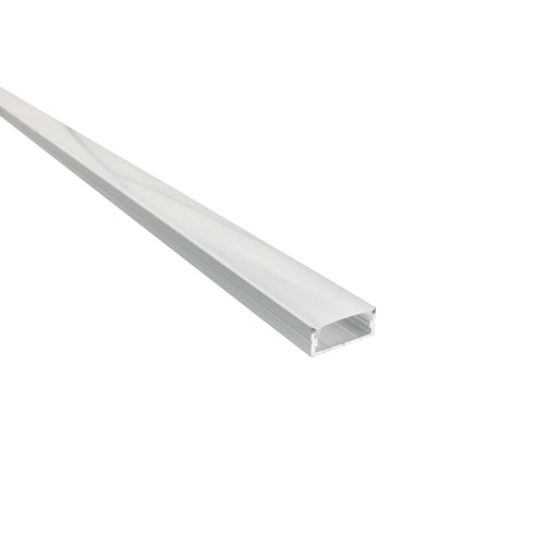 Nora 4 Foot Aluminum Channel Shallow With Plastic Diffuser And End Caps Aluminum (NATL-C24A)