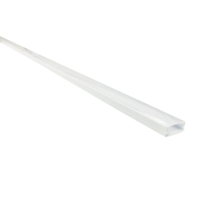 Nora 4 Foot Aluminum Channel Shallow With Plastic Diffuser And End Caps White (NATL-C24W)