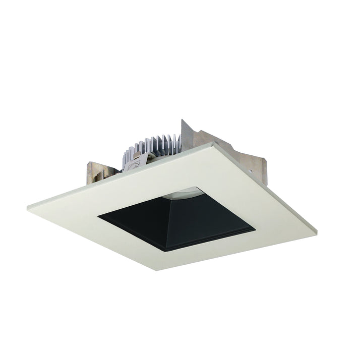 Nora 4 Inch Cobalt Shallow High Lumen LED Trim Square /Square Regress 850Lm 3500K Black/White (NLCBS-4568535BW)