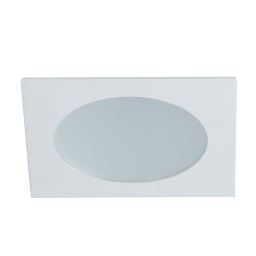 Nora 4 Inch Flat Frost Lens Square Trim White (NL-4826W)