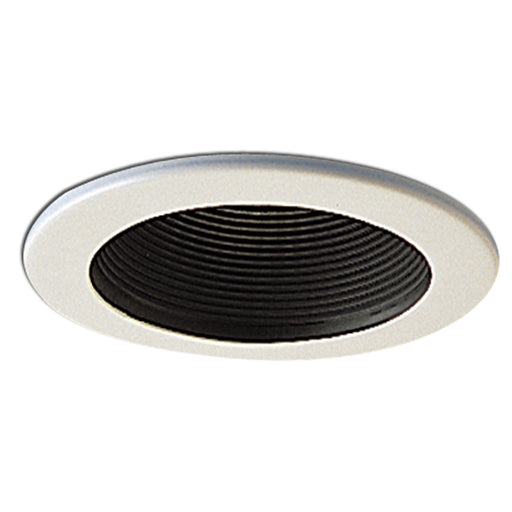 Nora 4 Inch Low Voltage Black Step Baffle White Ring (NL-411)